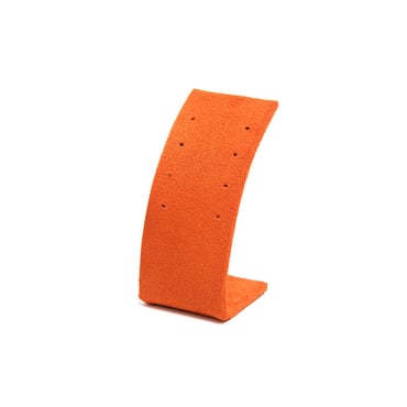 Curved Suede Stud Earring Stand - Orange