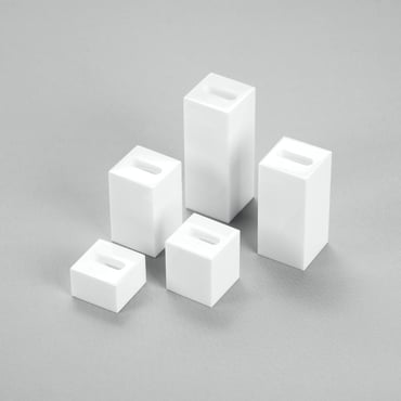 Set of 5 Square Ring Stands - Gloss White