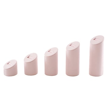 Set of 5 Round Suede Ring Stands - Blush Pink