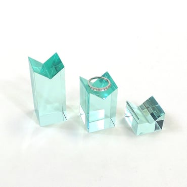 Set of 3 Clear Green  Acrylic Ring Blocks | TJDC