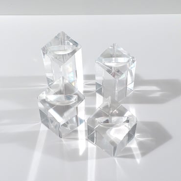 Set of 4 Diamond Ring Towers - Clear