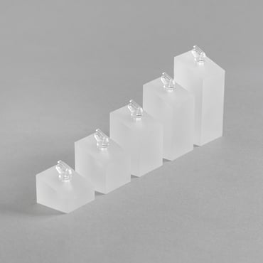 Set of 5 Slanted Acrylic Ring Blocks - Frosted
