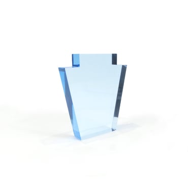 Clear Blue Acrylic Block Neck | TJDC