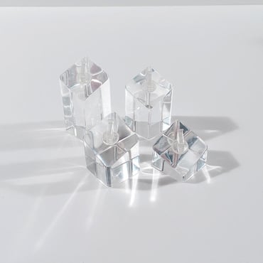 Set of 4 Acrylic Slanted Ring Blocks - Clear