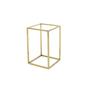 Brushed Gold Metal cube riser - TJDC