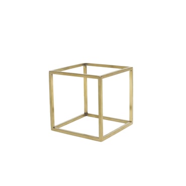 Brushed Gold Metal Cube Riser | TJDC