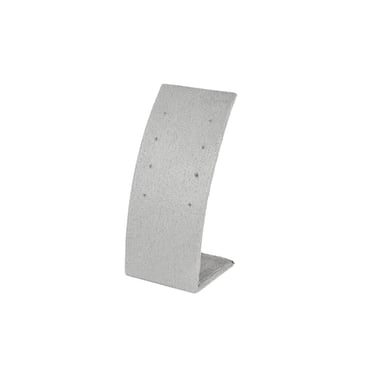 Curved Suede Stud Earring Stand - Light Grey