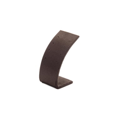 Curved Suede Stud Earring Stand - Brown