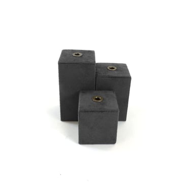 Set Of 3 Configurable Suede Blocks - Charcoal Grey 