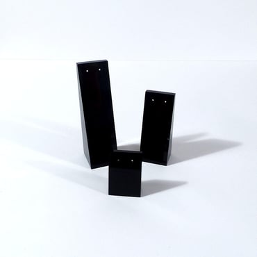 Set of 3 Wedged Earring Stands -  Black