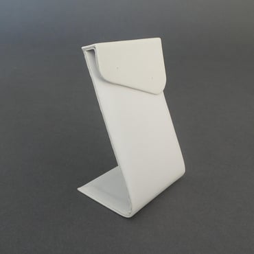 Large Leatherette Earring Stand - White