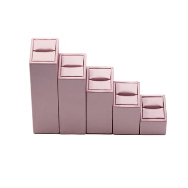 Set of 5 Square Ring Stands - Shimmer Pink