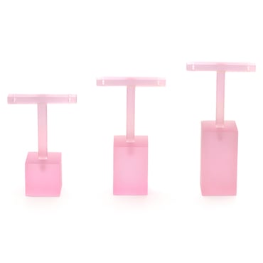 Set of 3 Acrylic Earring T-bar Stands - Pink