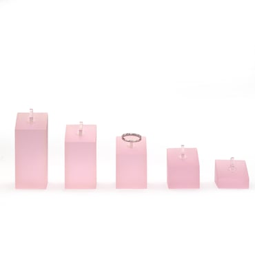 Set of 5 Slanted Acrylic Ring Blocks - Pink