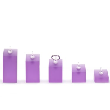 Set of 5 Slanted Acrylic Ring Blocks - Purple