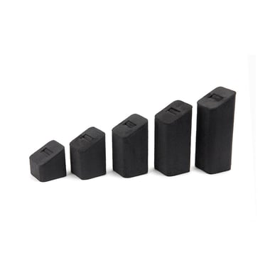 Set of 5 Square Suede Ring Stands - Black