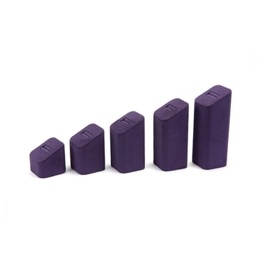Set of 5 Square Suede Ring Stands - Purple