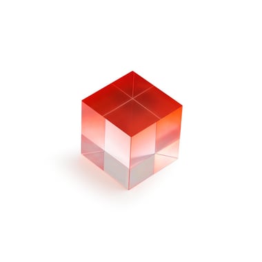 Small Cube Acrylic Block - Ombre Red