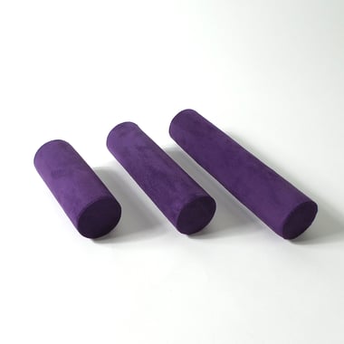 Set of 3 Suede Cylinder Bangle Bars - Purple