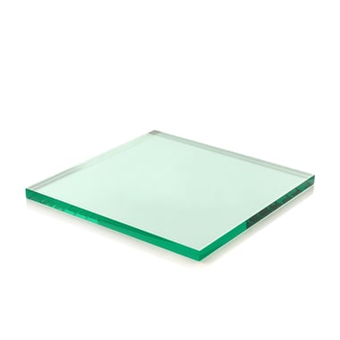 Large Square Acrylic Presentation Block - Clear Green