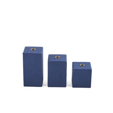 Set Of 3 Configurable Navy Suede Blocks | TJDC