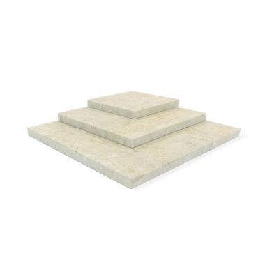 Set of 3 Travertine Display Blocks