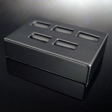 Leatherette & Gloss Base 5 Ring Holder - Black