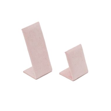 Set Of 2 Suede Earring Stands - Blush Pink