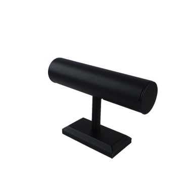 Single Leatherette Bangle Bar - Black