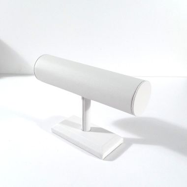 Single Leatherette Bangle Bar - White