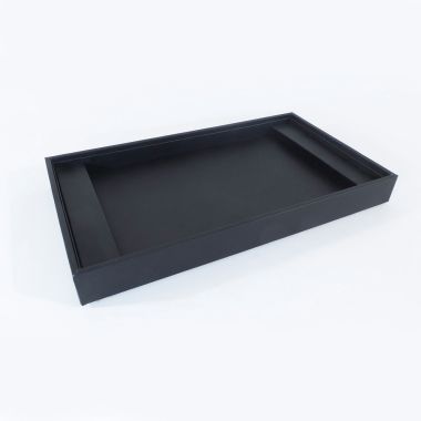 Leatherette Large necklaces Tray with Flap - Black