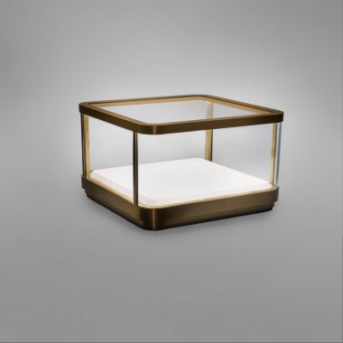 Small Curved Display Cabinet - Brass