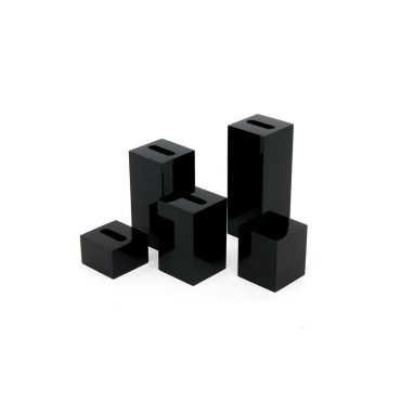 Set of 5 Square Ring Stands - Gloss Black