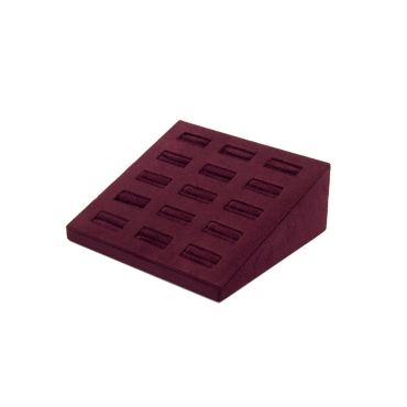 Suede 15 Ring Display Block - Burgundy