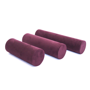 Set of 3 Suede Cylinder Bangle Bars - Burgundy