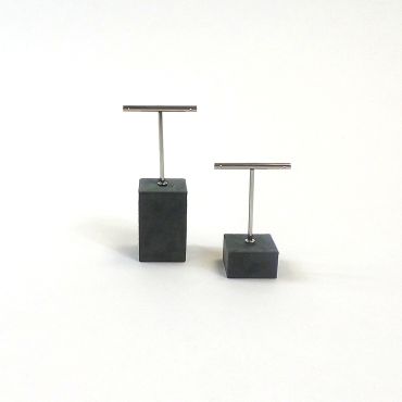 Dark Grey Suede Earring stand Set of 2 - TJDC