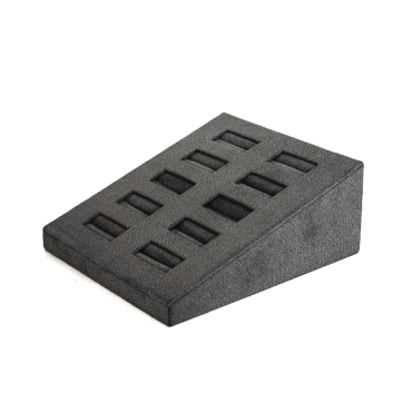 Suede 10 Ring Display Block - Charcoal Grey