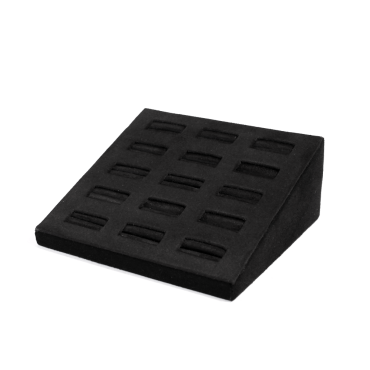 Suede 15 Ring Display Block - Black