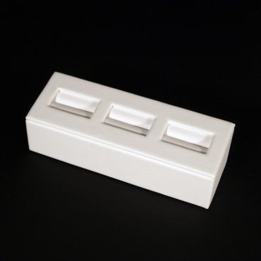 Leatherette 3 Ring Holder - White