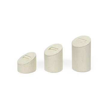 Set Of 3 Round Ring Stands - Linen