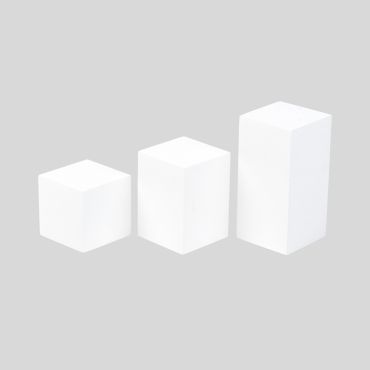 Set of 3 Wooden Display Blocks -Matte White