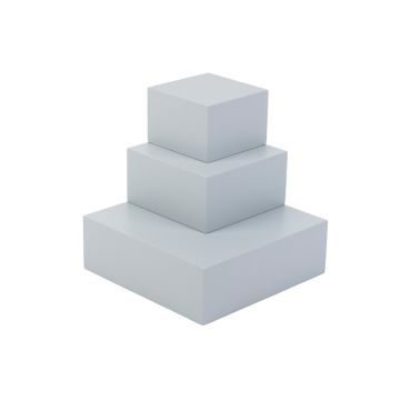 Set of 3 Wooden Display Blocks - Matte Grey